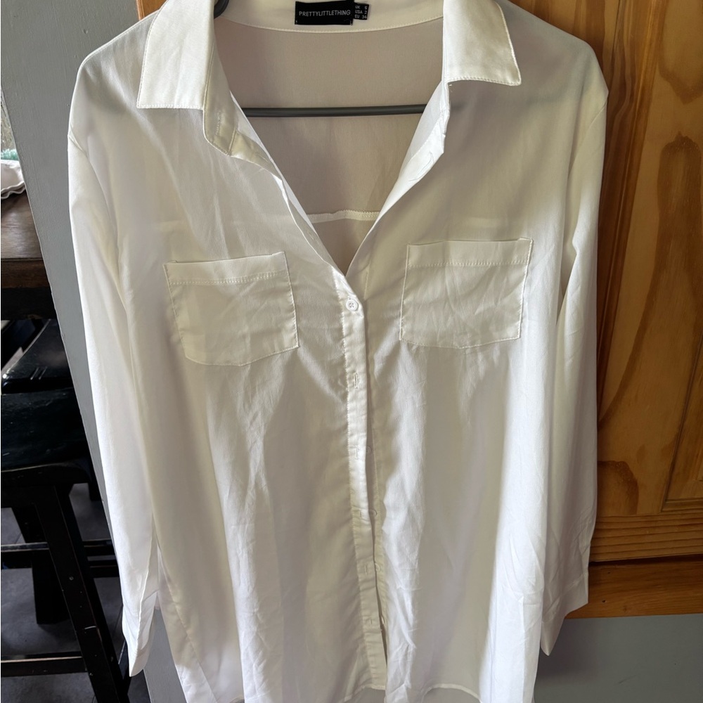 PrettyLittleThing Cream Blouse